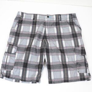 Burnside Men's‎ 40 Cargo Plaid Flat Front Shorts Outdoor Sporty Golf Vacation